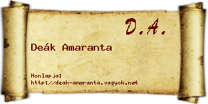 Deák Amaranta névjegykártya